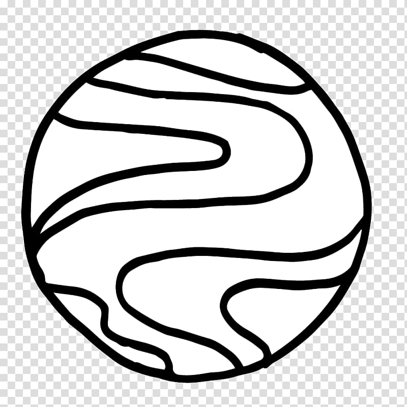 Hand-drawn black-and-white sphere with flowing wavy lines, resembling a stylized planet or abstract globe.