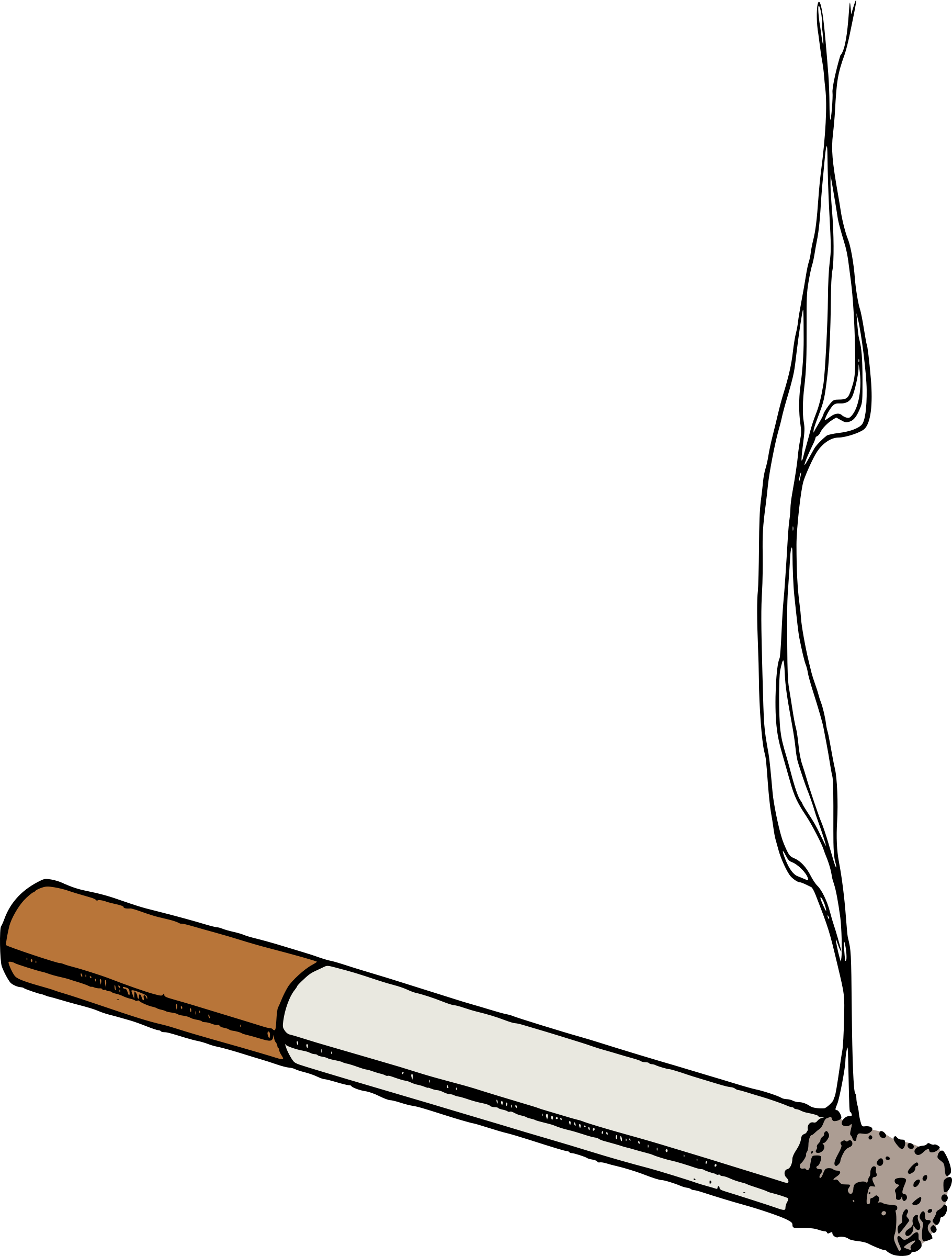 Hand With Smoking Cigarette. Vector Flat Cartoon Illustration - Clip ...