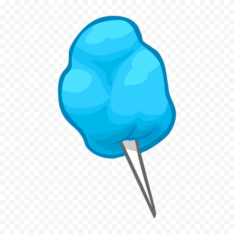 Blue Cotton Candy Illustration - Sweet Treat Clipart for Websites & Designs