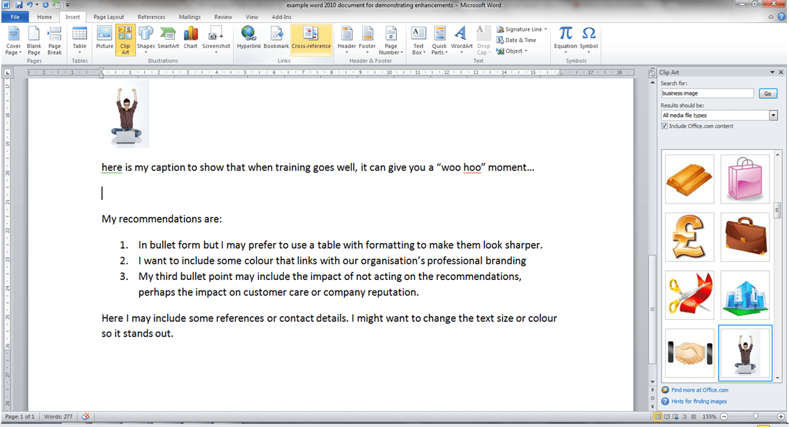 Training Success Moment - Microsoft Word Document Example