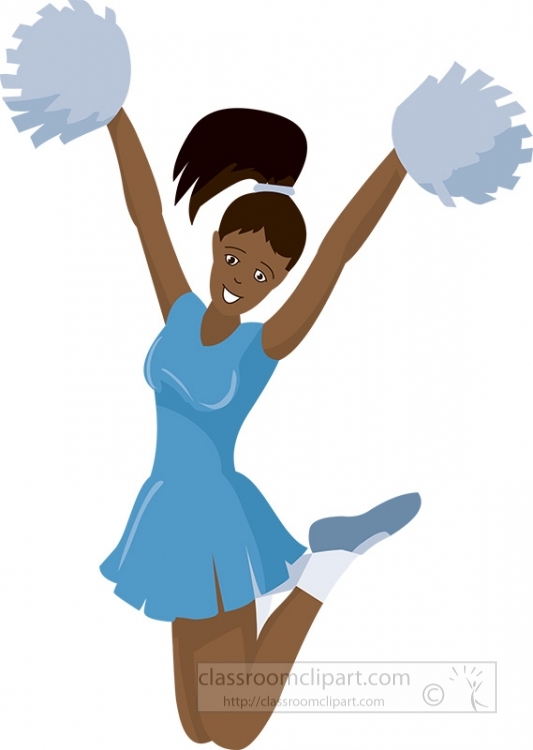 Cheerleader Clipart - Free Blue Uniform Illustration for Classroom & Events