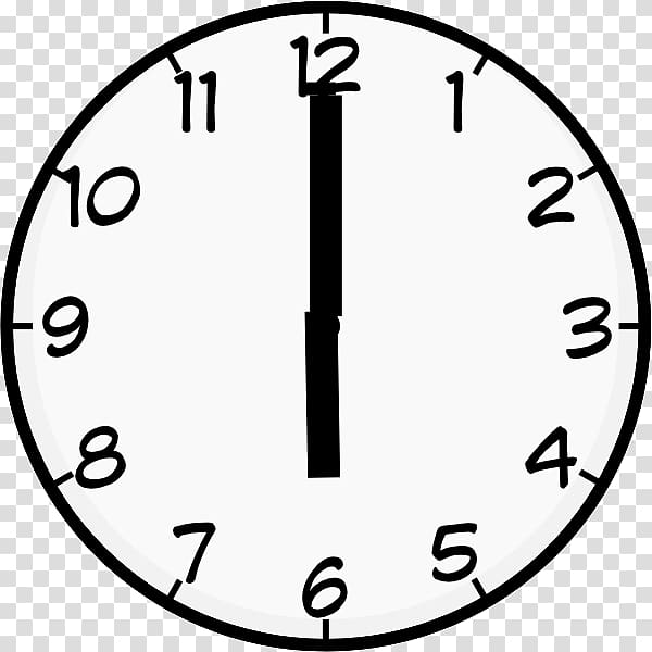 Free Analog Clock Image - 6:00 O’Clock Display for Educational or Design Use