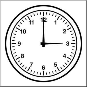 Analog Clock Showing 3:00 - Educational Time-Telling Illustration