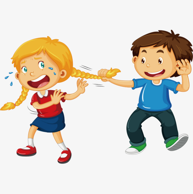 two boys fighting clipart