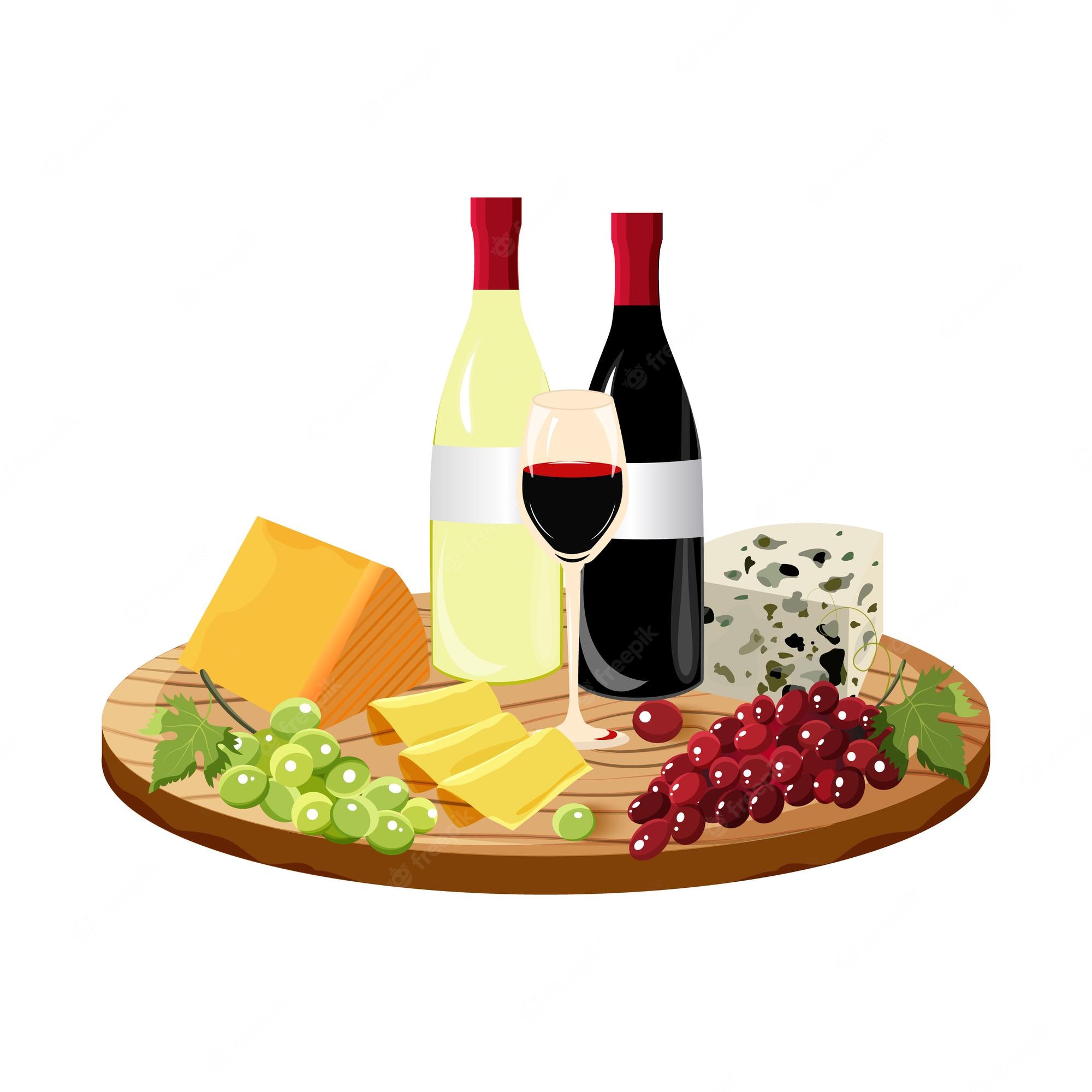 Wine and Cheese Clipart - Perfect for Entertaining and Hospitality ...