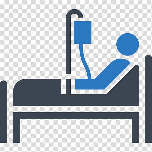 Hospital Bed with IV Drip Icon - Medical Illustration