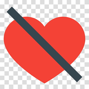 Red heart with a diagonal gray slash, symbolizing "no love," "blocked," or "unavailable."