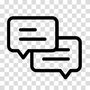 Two overlapping speech bubbles representing conversation or messaging.