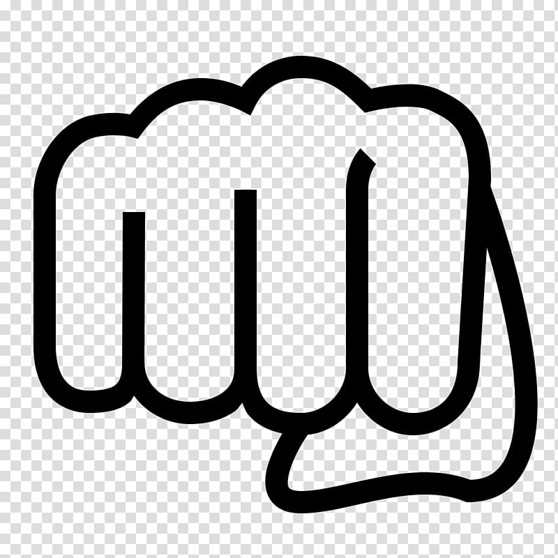 Black outline icon of a clenched fist on transparent background, symbolizing strength or solidarity.