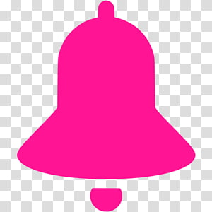 Bright pink bell icon on transparent background, symbolizing notifications or alerts.