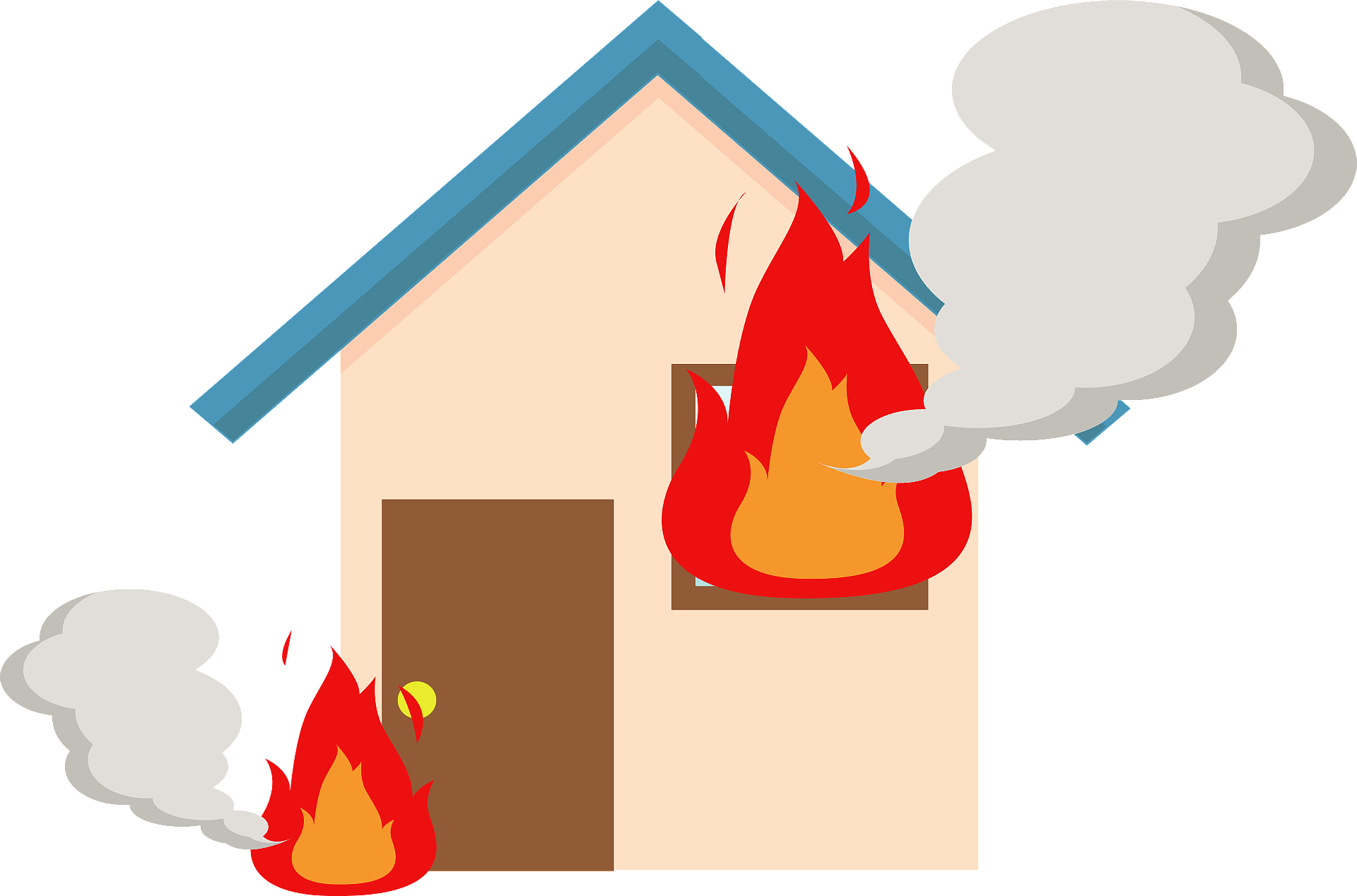 Firemen Putting Out Fires Of A Burning Home Stock Illustration - Clip ...
