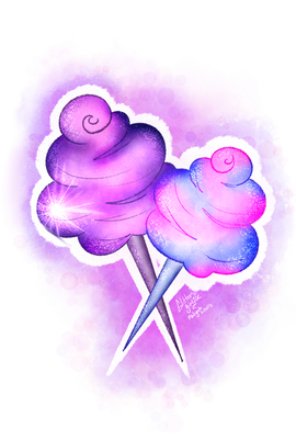 Dreamy Cotton Candy Illustration - Sweet Art for Cafés & Events