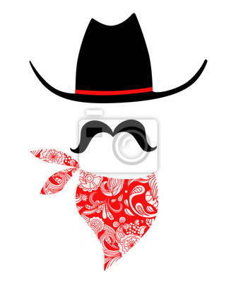 Cowboy Hat and Bandana Icon - Western Style Graphic Design
