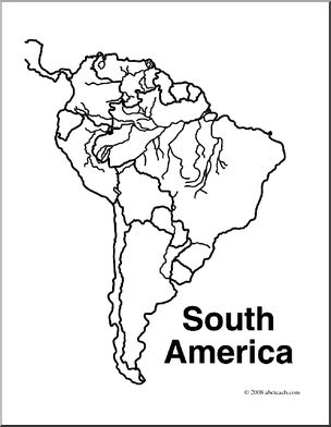 South America Map - Printable Outline for Education & Geography