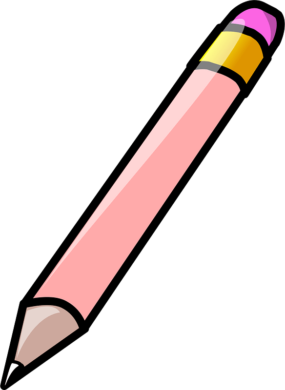 Pink Pencil Illustration - Clean Vector Graphic for Education & Design