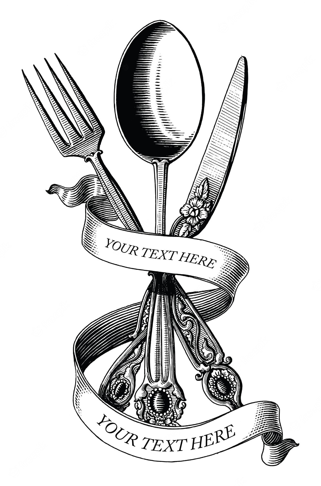 spoon and fork - Clip Art Library