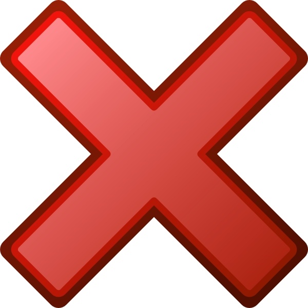 Red X Icon - Error, Close, or Cancel Symbol for UI Design