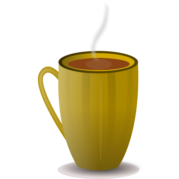 Brown coffee cup with steam, saucer, leaf png download - 3124*2696