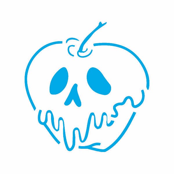 Poisoned Apple Skull Illustration - Halloween & Fairy Tale Design