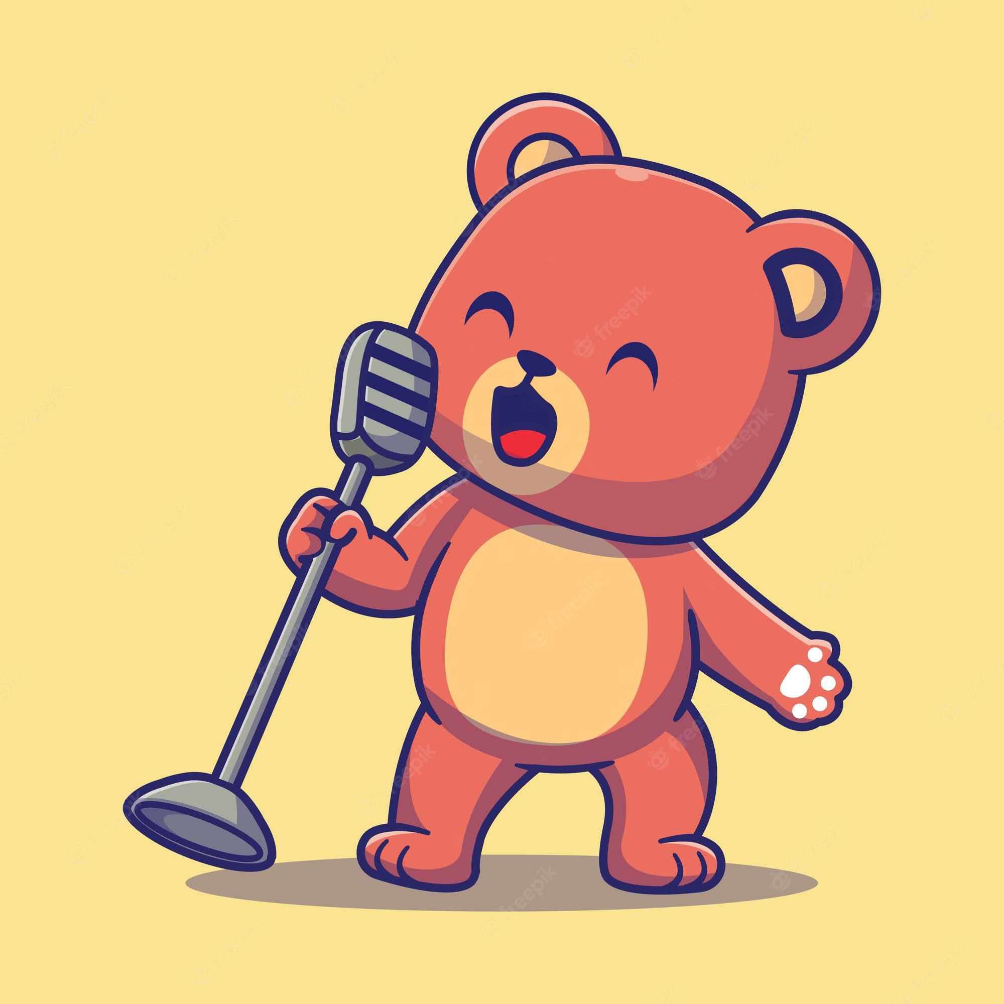 Teddy - Singing Bear Shower Curtain - Free Transparent PNG Clipart