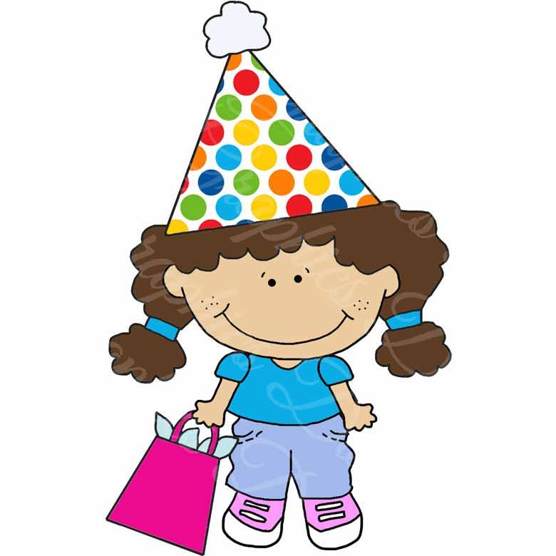 Birthday Clipart - Doodle Girls Birthday Clip Art - Birthday Party Cake ...