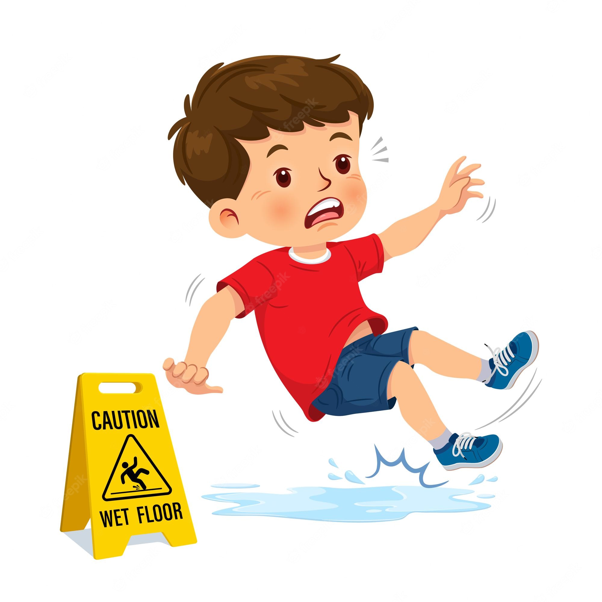 Wet floor sign , Be careful to slip down the stairs transparent - Clip Art  Library