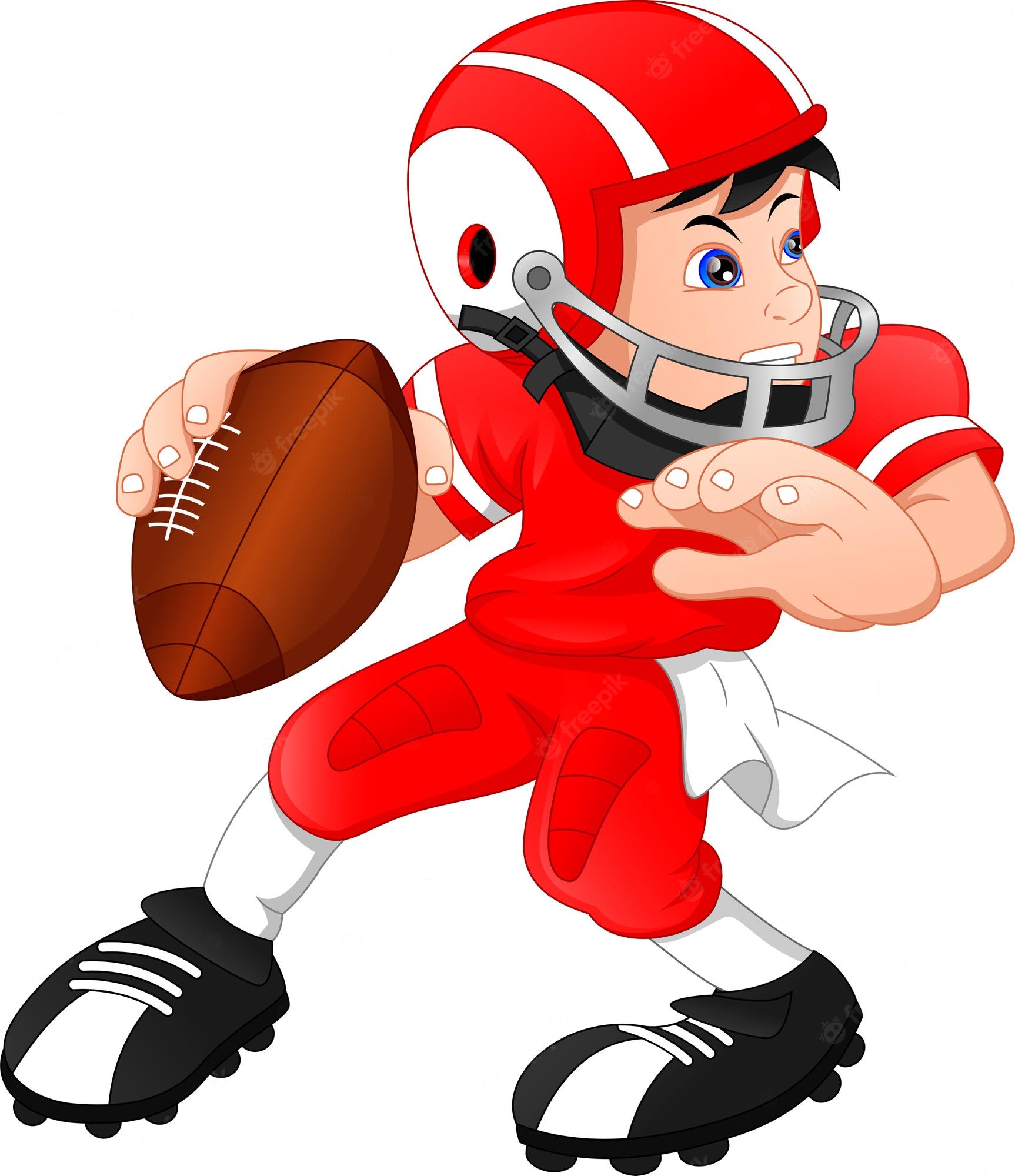 Clip art of the cartoon football player kid free image download - Clip ...