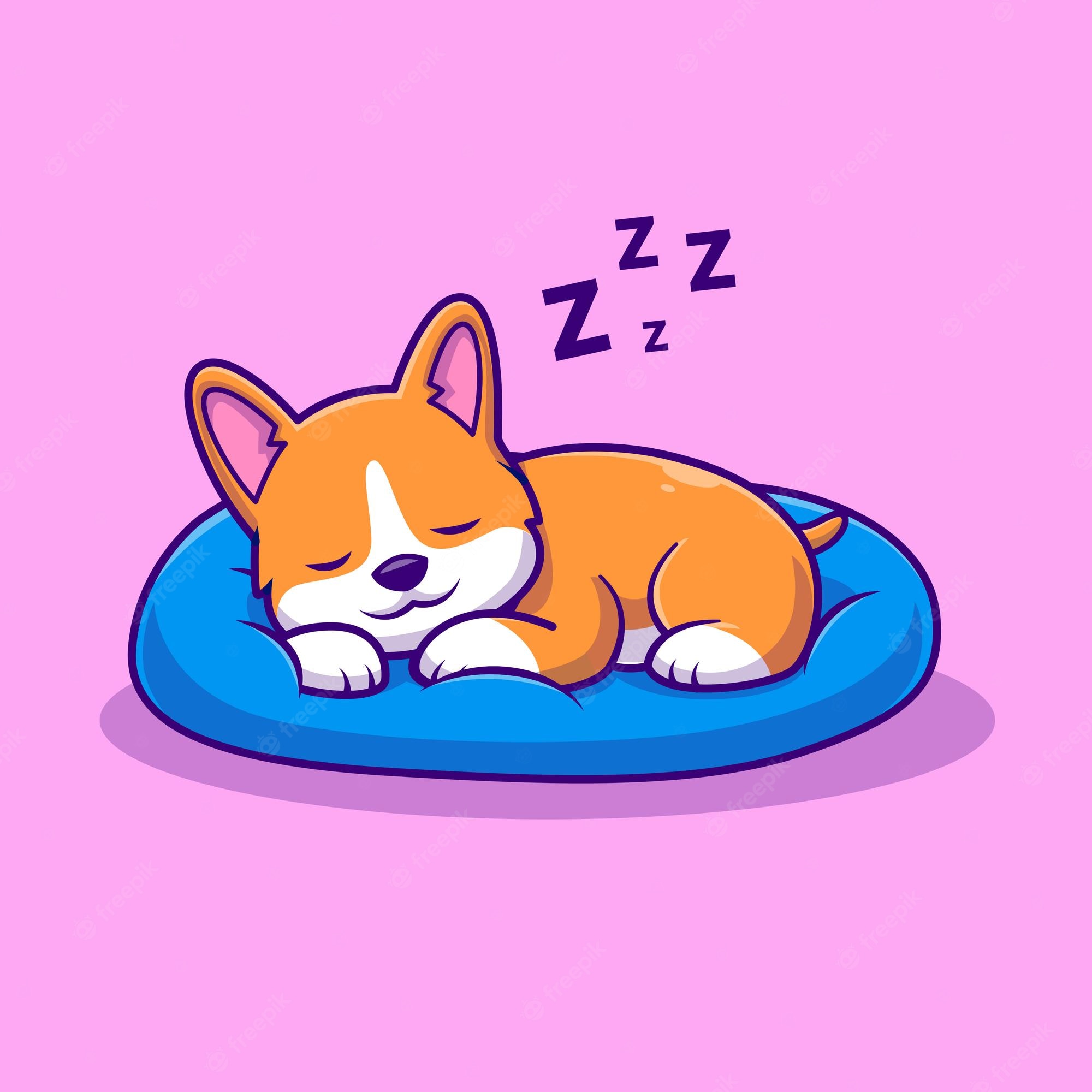 premium-vector-cute-dog-cartoon-sleeping-on-a-pillow-vector-clip