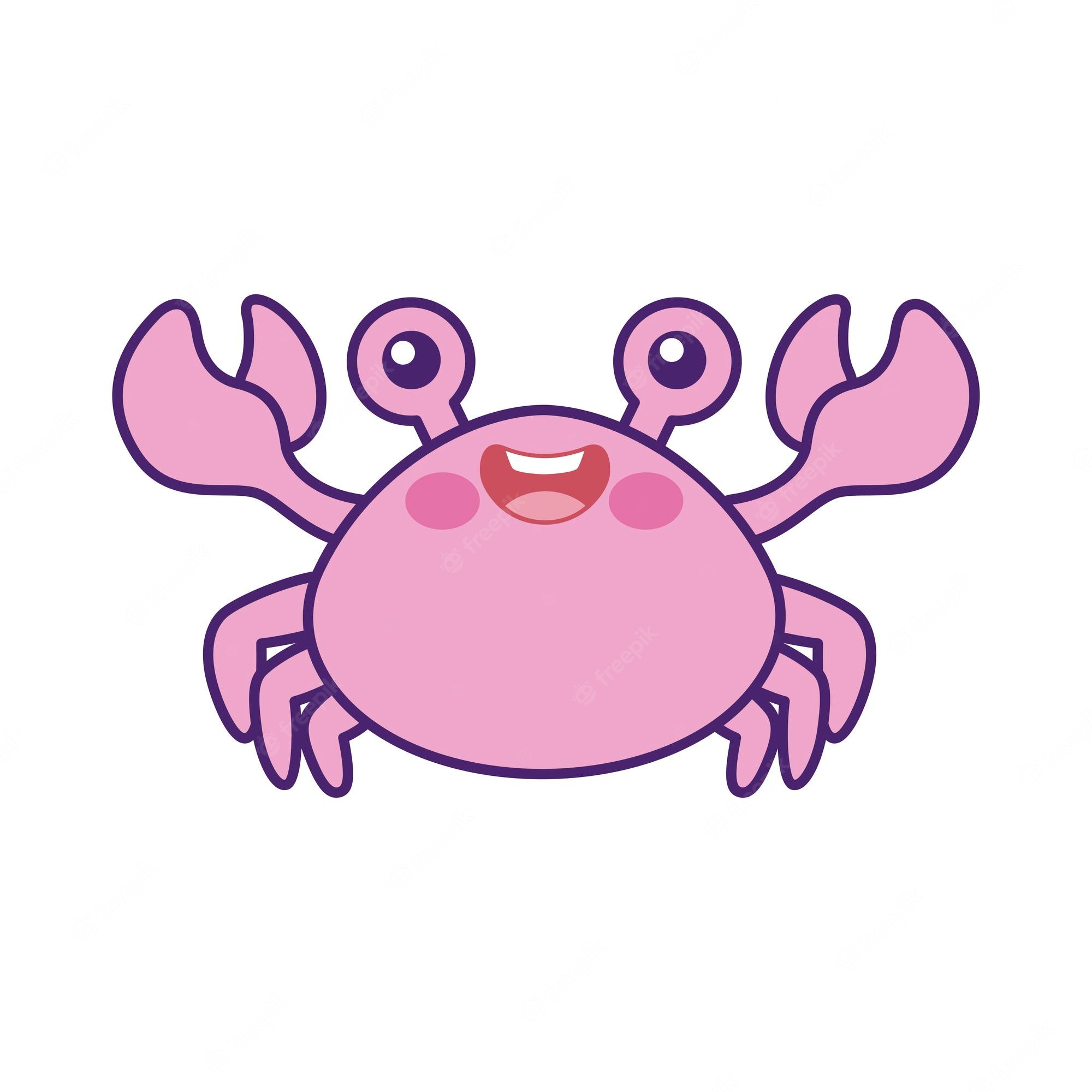 Cartoon pink crab crawling forward royalty free svg cliparts 3520451