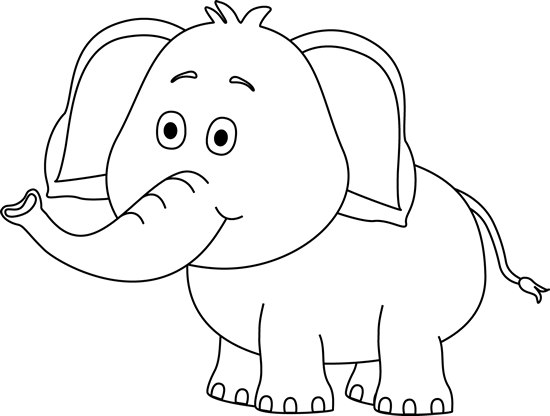 Cute Elephant Coloring Page for Kids - Free Printable Download