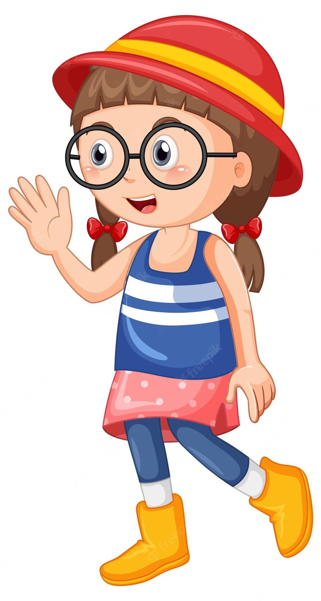 Cute Girl Wearing Glasses Cartoon Character 1308 115770 