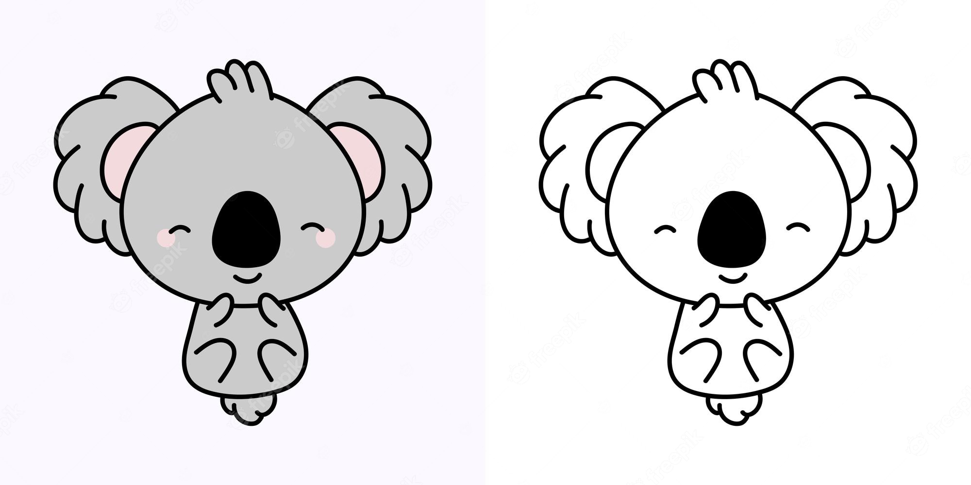 Premium Vector  Kawaii cute vector koala cartoon style drawing illustration