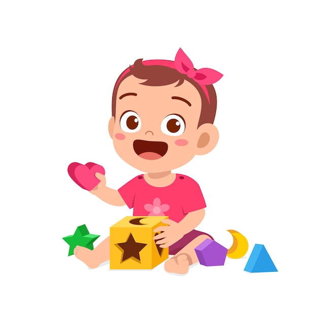 Toddler Playing with Educational Shape Blocks - Fun Learning Activity