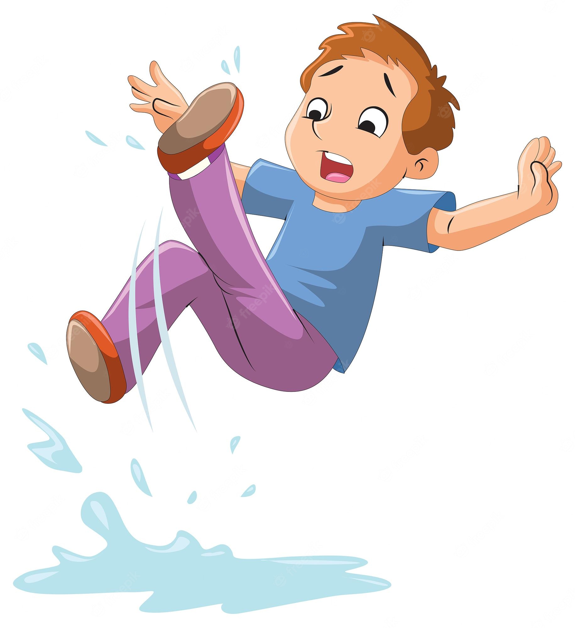 Cartoon Person Falling Down - Slip Clipart - Free Transparent PNG