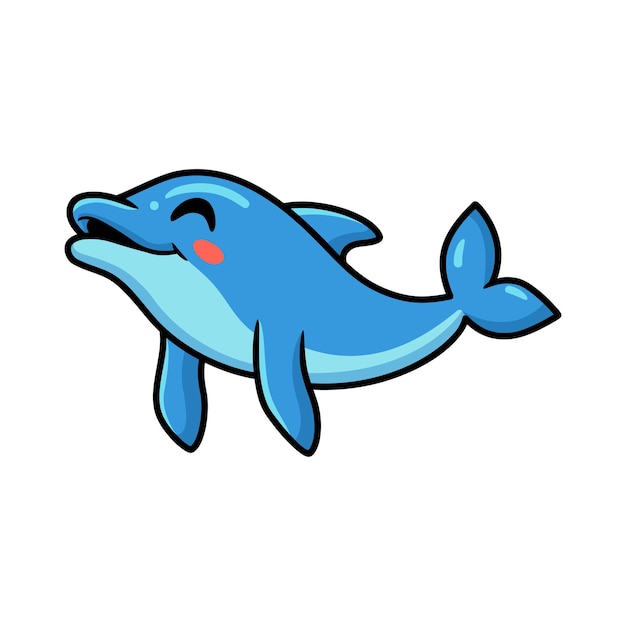 Happy Cartoon Dolphin Illustration - Free Download & Usage