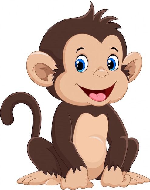 Adorable Cartoon Monkey Illustration for Kids’ Content & Design