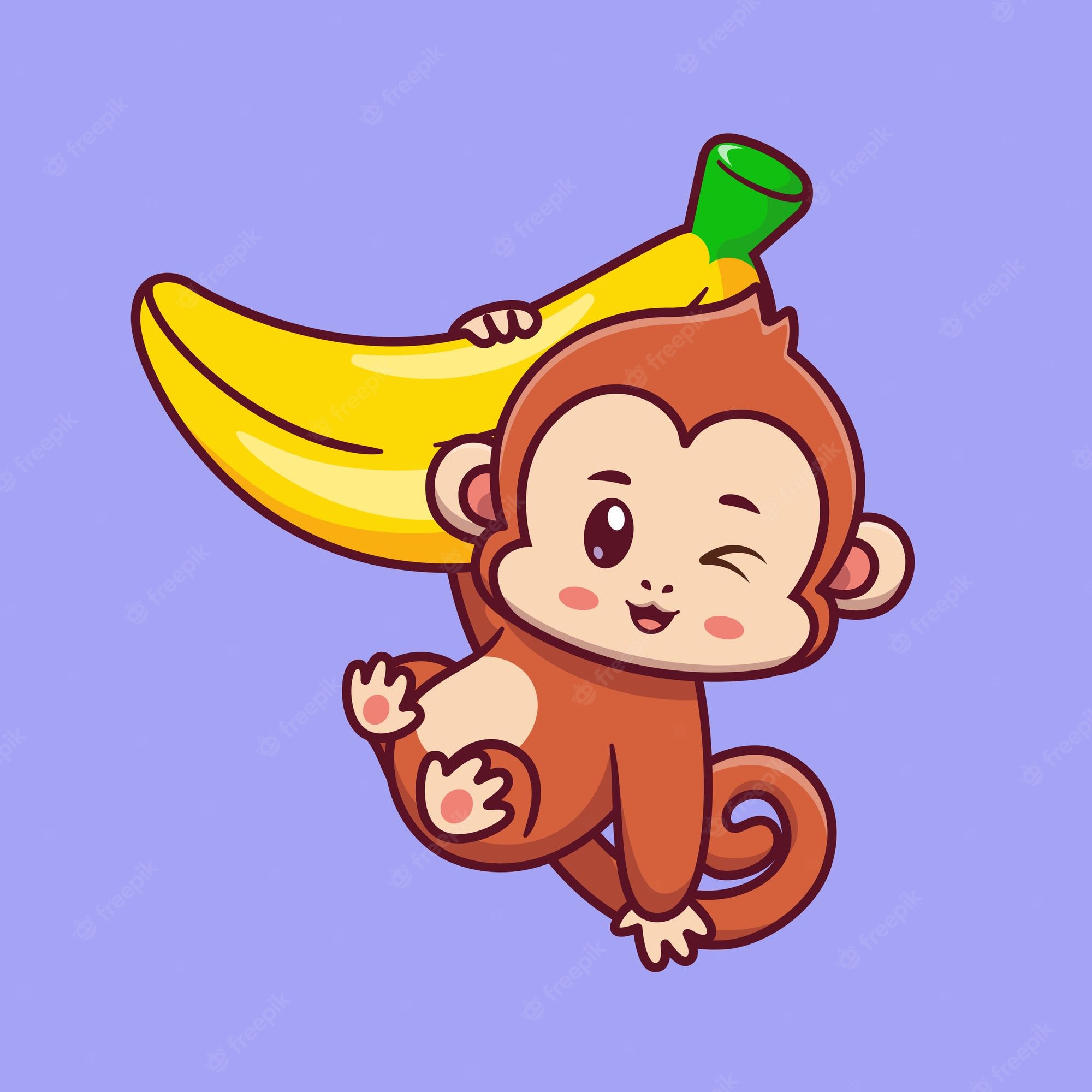 cute cartoon monkeys with bananas
