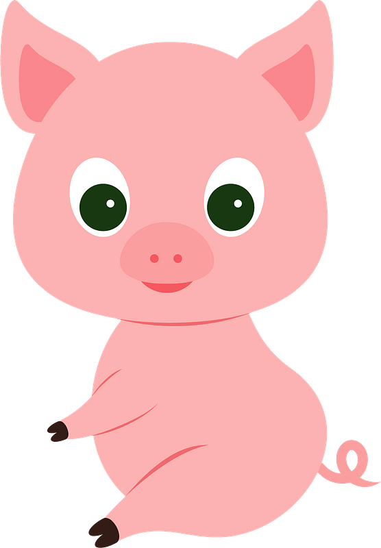 Domestic Pig Cartoon Illustration - Cute Pig Clipart - Free - Clip Art ...