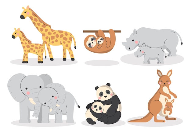 Adorable Animal Families - Illustrated Wildlife Collection for Kids & Educators