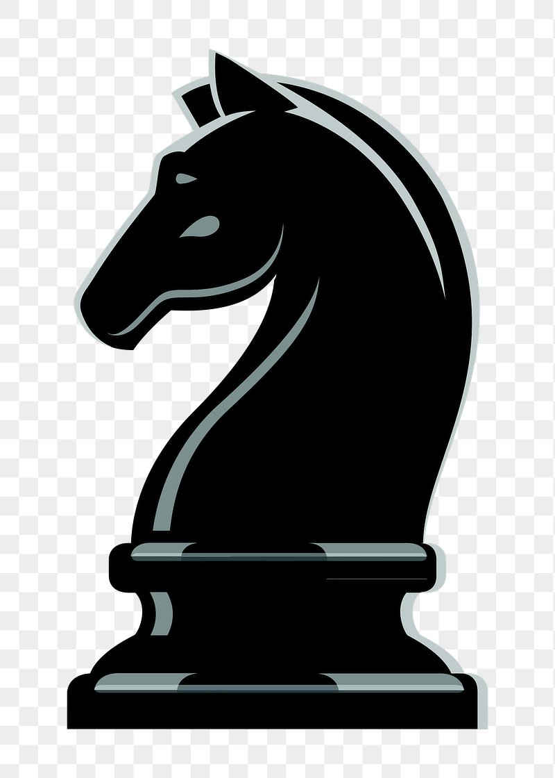Black Chess Knight Piece - High-Quality PNG Download
