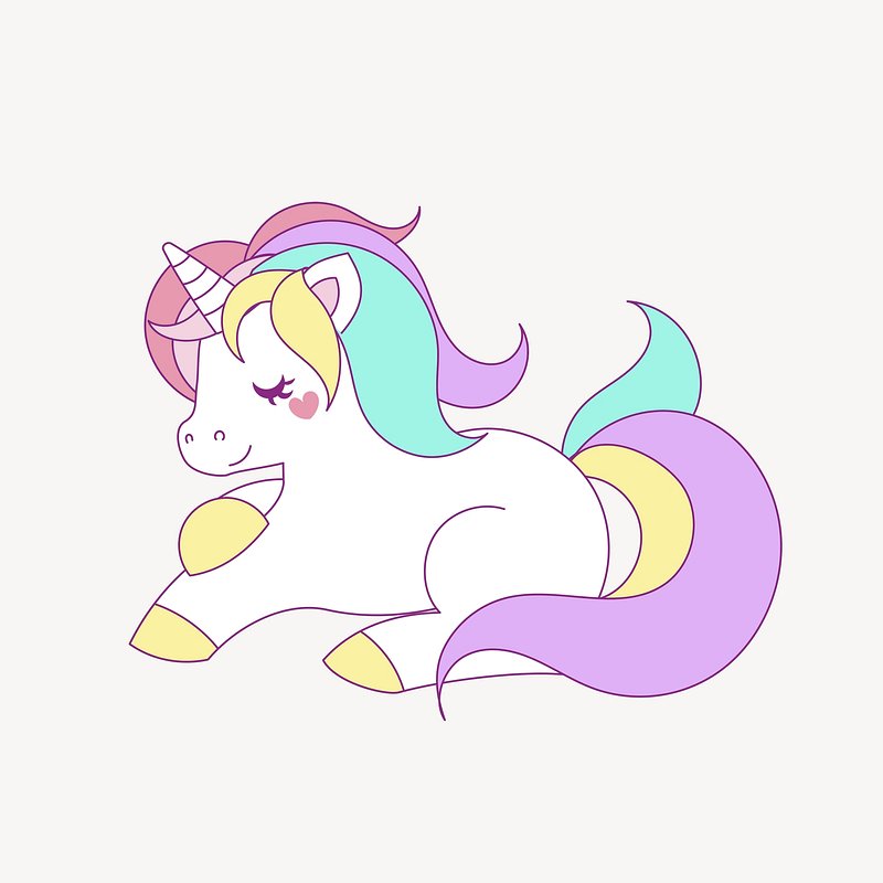 Adorable Pastel Unicorn Illustration - Free Download & Usage