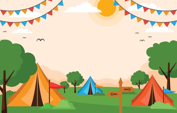Family Camping Adventure - Fun Outdoor Experience with Tents & Festive Decor