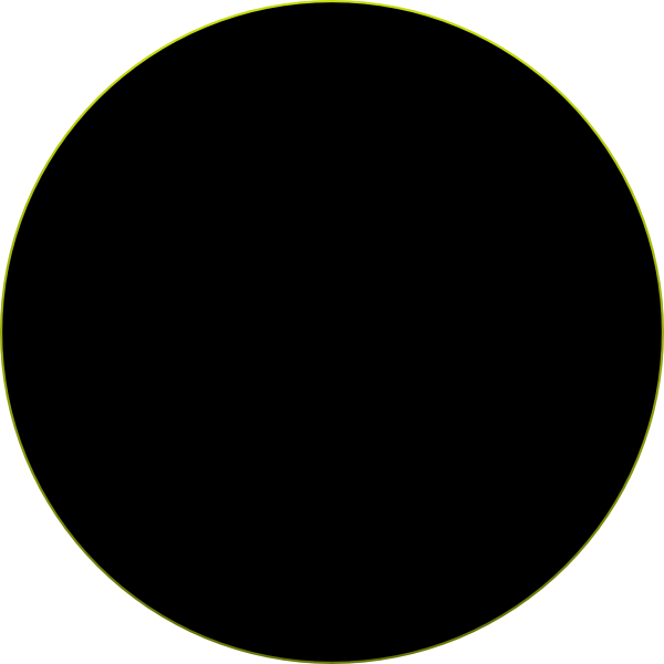 Minimalist Black Circle with Yellow-Green Border - Vector Graphic