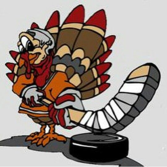 Hockey Turkey Mascot - Fun Sports Illustration for Thanksgiving Games