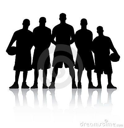 Basketball Team Silhouette - Free Stock Vector for Sports Websites