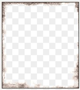 Grungy vintage-style square frame with distressed edges on transparent background.