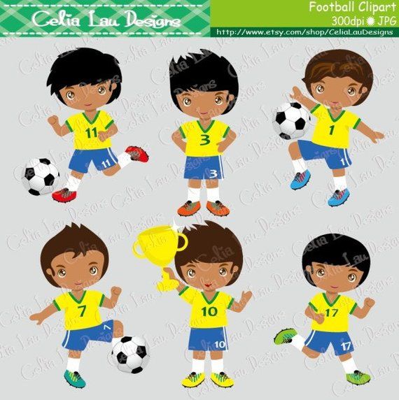 Football Clipart for Kids - Soccer Player Illustrations by Celia Lau Designs