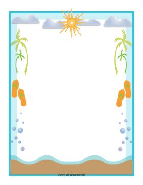 Beach Cliparts Borders Colorful And Fun Designs For Your Beach Clip