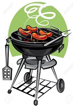 Grilling Sausages on a Charcoal Grill - Outdoor Cooking Illustration
