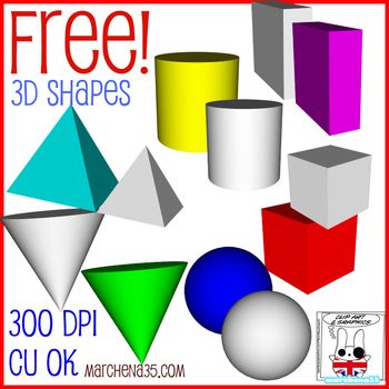 Free 3D Shapes Clipart - High-Resolution Educational Graphics
